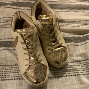 DV by Dolce Vita Gold and Cream Sneakers